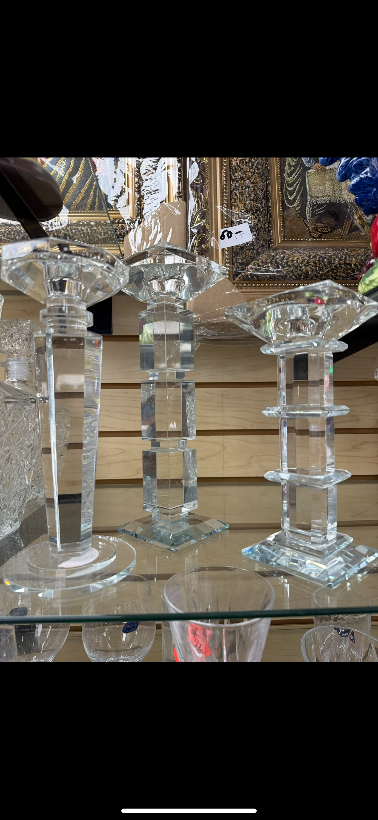 Crystal Square Candlestick Large