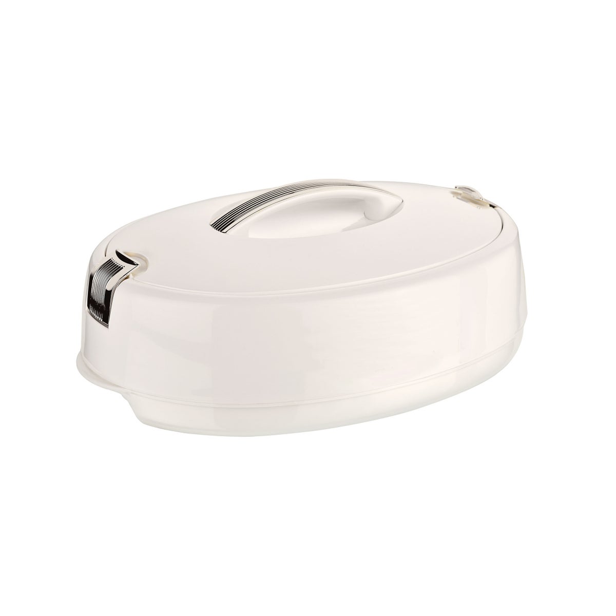 Food Thermos Oval Plastic/SS 5000ML White/Silver