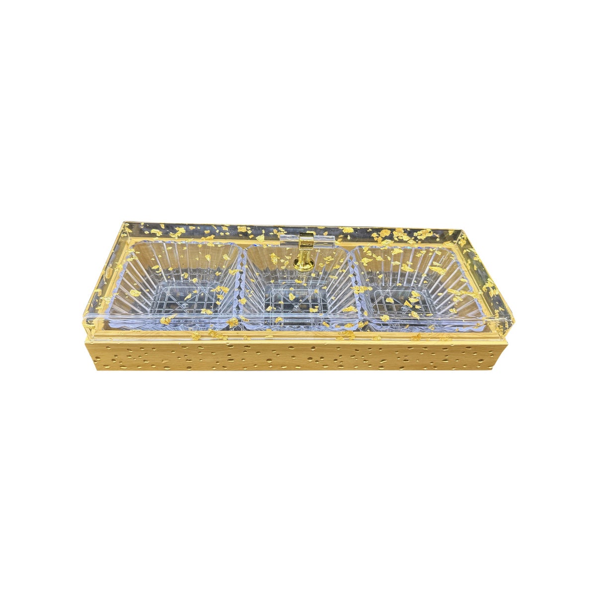 Candy Serving Tray w/Acrylic Lid 3 section
