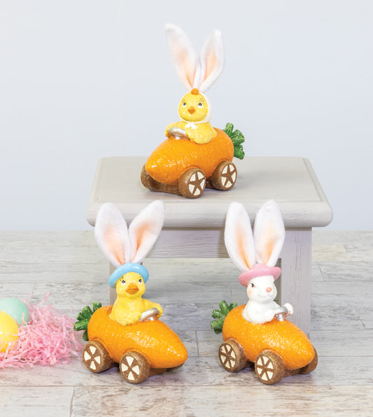 EASTER PALS CARROT CAR 3 AST