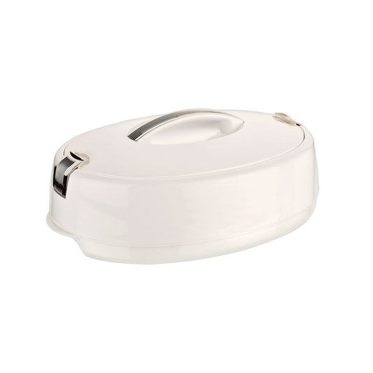 Food Thermos Oval Plastic/SS 5000ML White/Silver