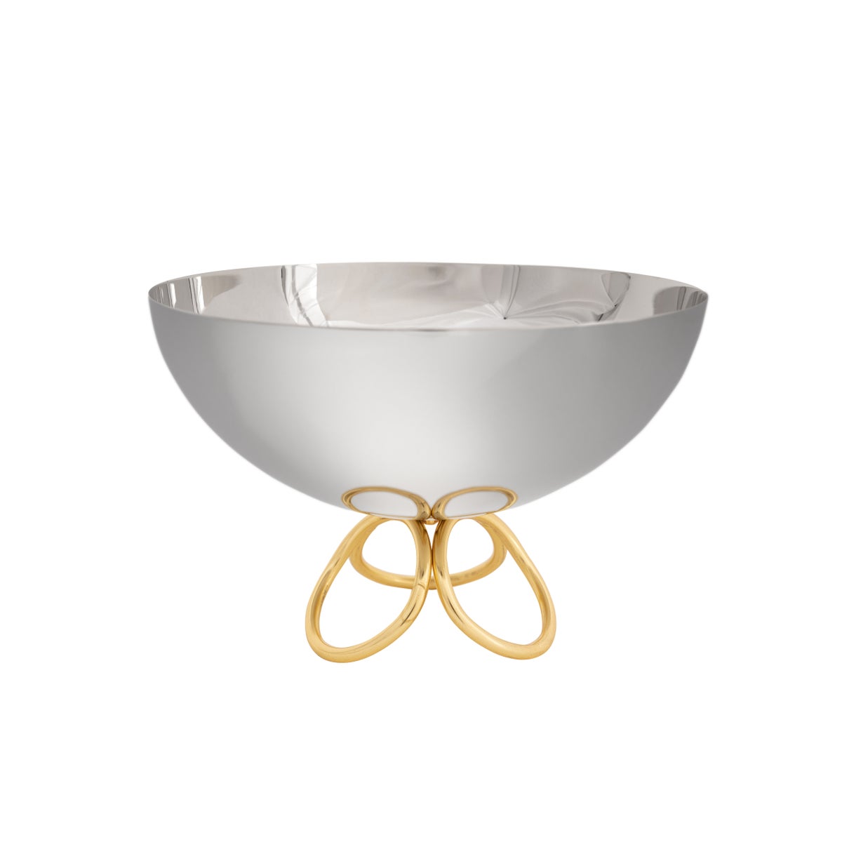 Round Footed Bowl Brass & S/S Shiny 23cm