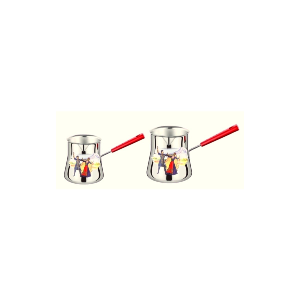 Coffee Warmer 2pc Set Dancing Boy & Girl 550/720ml 18/10 S/S 1mm Thickness