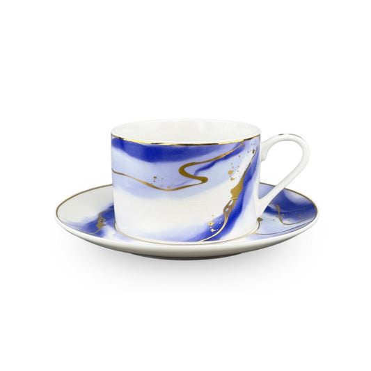 Tea Cups 12pc Set 200 cc Bone China w/Real gold Rims Purple