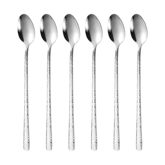 Ice Cream Spoon Hammered S/S 8inch 6pc Set