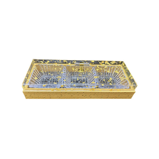 Candy Serving Tray w/Acrylic Lid 3 section